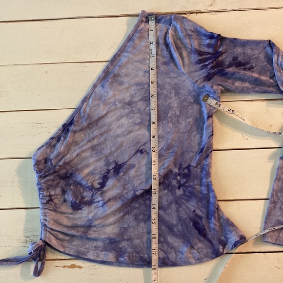 Superdown one shoulder knit top, purple tie-dye, Small - Picture 5 of 6